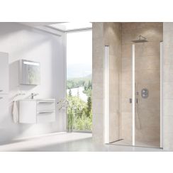 Ravak Chrome uși de duș 120 cm înclinabilă alb luciu/sticlă transparentă 0QVGC10LZ1
