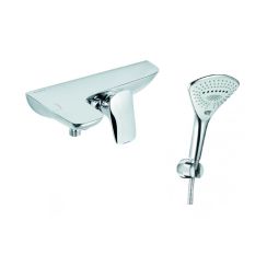 Set baterie cadă-duș Kludi Ambienta 534450575, set de duș Kludi Fizz 6775005-00