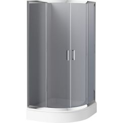 Deante Funkia cabină de duș 90x90 cm semicircular crom luciu/sticlă grafit KYP_453K