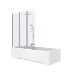 Rea Agat paravan cadă 120 cm trei piese crom luciu/sticlă transparentă REA-W0301