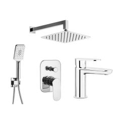 Set set de duș Deante Alpinia NAC_09LP, baterie lavoar Deante Alpinia BGA021M