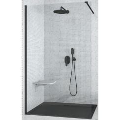 Besco Aveo perete de duș 120 cm negru mat/sticla transparentă AVB-120-195C