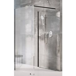 Ravak Walk-In Corner perete cabină de duș walk-in 110 cm negru mat/sticla transparentă GW1CD4300Z1