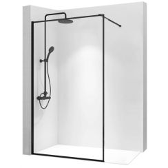 Rea Bler perete de duș 120 cm negru semi lucios/sticla transparentă REA-K7631