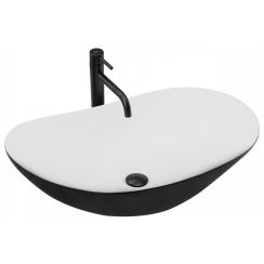 Rea Royal lavoar 62x36 cm ovale de blat alb-negru REA-U6600