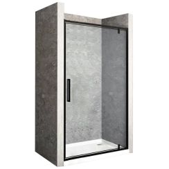 Rea Rapid Swing uși de duș 100 cm înclinabilă negru semi lucios/sticlă transparentă REA-K6410