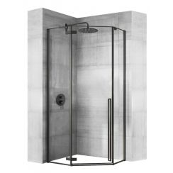 Rea Diamond cabină de duș 90x90 cm negru semi lucios/sticlă transparentă REA-K5622