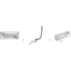 Set cada dreptunghiulară Oltens Langfoss 10004000, carcasa pentru cadă Schedpol Stabilsound 1.028-LED, 03001100
