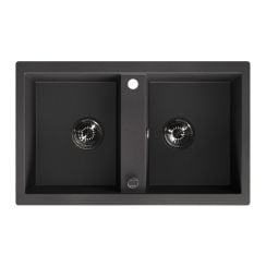 Laveo Barbados chiuvetă din granit 78x48 cm negru SBB720T