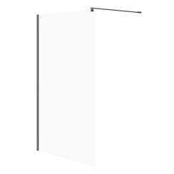 Cersanit Mille perete cabină de duș walk-in 120 cm negru mat/sticla transparentă S161-004