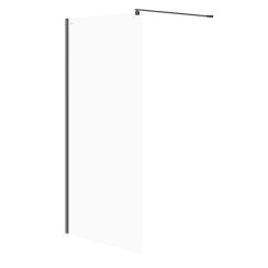 Cersanit Mille perete cabină de duș walk-in 100 cm negru mat/sticla transparentă S161-003