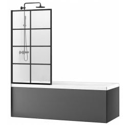 Rea Lagos paravan cadă 70 cm o piesă negru mat/sticlă transparentă REAK4560