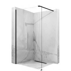 Rea Aero perete de duș 120 cm negru semi lucios/sticla transparentă REA-K6599