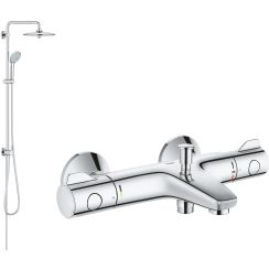 Set set de duș Grohe Euphoria 27421002, baterie cadă-duș Grohe Grohtherm 800 34567000