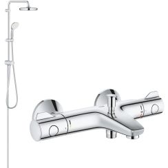 Set set de duș Grohe New Tempesta 26381001, baterie cadă-duș Grohe Grohtherm 800 34567000