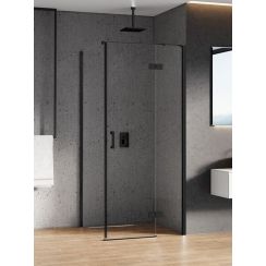 New Trendy New Renoma Black cabină de duș 100x80 cm dreptunghiular negru semi lucios/sticlă transparentă D-0202A/D-0112B-WP