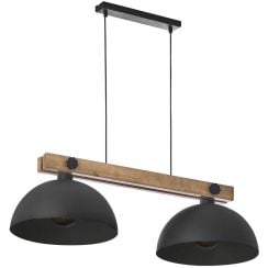TK Lighting Oslo lampă suspendată 2x60 W negru-lemn 1706