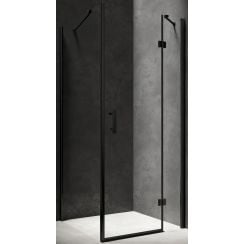 Omnires Manhattan cabină de duș 100x90 cm dreptunghiular negru mat/sticlă transparentă MH9010BLTR