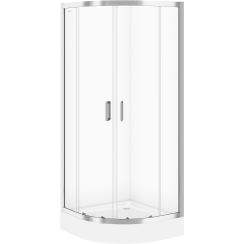 Set cabină de duș Cersanit Arteco S157-001, cădiță de duș semirotundă Cersanit Tako S204-003