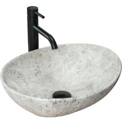 Rea Sofia lavoar 41x34.5 cm ovale de blat gri/piatră REA-U0165