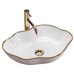 Rea Pearl lavoar 51.5x37.5 cm de blat alb-auriu REAU0696
