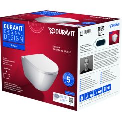 Duravit D-Neo vas wc cu capac soft-close agăţat da alb 45770900A1