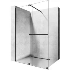 Rea Cortis Black perete cabină de duș walk-in 120 cm negru semi lucios/sticla transparentă REA-K8880