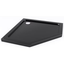 Rea Diamond cădiță de duș pentagonală 90x90 cm negru REA-K8543