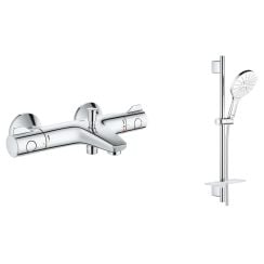 Set set de duș Grohe Vitalio SmartActive 26598000, baterie cadă-duș Grohe Grohtherm 800 34567000