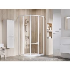 Ravak Supernova cabină de duș 90x90 cm semicircular alb luciu/sticlă transparentă 3117O102Z1