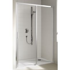 Kermi Cada XS uși de duș 150 cm culisantă argint luciu/sticlă transparentă CKD2R15020VPK