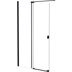 Besco Vayo Black perete de duș cu ușă 120 cm negru mat/sticla transparentă VYB-120-200C