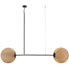 Nowodvorski Lighting Minimal lampă suspendată 2x40 W negru-alamă-lemn 9375