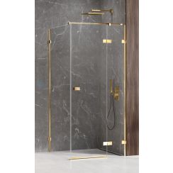 New Trendy Avexa Gold Shine cabină de duș 80x70 cm pătrat auriu luciu/sticlă transparentă EXK-1645