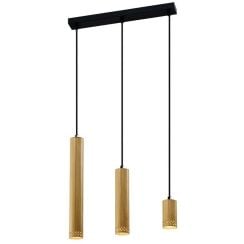 Candellux Tubo lampă suspendată 3x25 W negru-lemn 33-79114