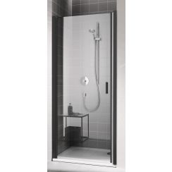 Kermi Cada XS uși de duș 80 cm înclinabilă negru mat/sticlă transparentă CK1WL080203PK