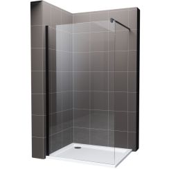 Hagser Bertina perete cabină de duș walk-in 80 cm negru mat/sticla transparentă HGR00000022