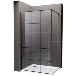 Hagser Agatha perete cabină de duș walk-in 120 cm negru mat/sticla transparentă HGR13000022