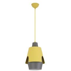 Ledea Falun lampă suspendată 1x40 W gri/frasin-galben 50101149