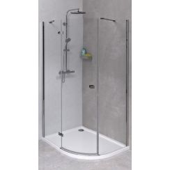 Polysan Fortis Line cabină de duș 110x90 cm semicircular crom luciu/sticlă transparentă FL5190L