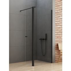 New Trendy New Soleo Black perete cabină de duș walk-in 90 cm negru mat/sticla transparentă K-0782