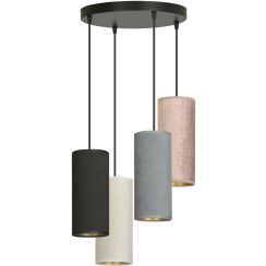 Emibig Bente lampă suspendată 4x60 W alb-negru-roz-auriu-gri/frasin 1068/4PREM
