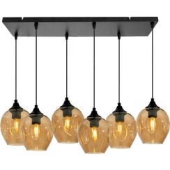Candellux Aspa lampă suspendată 6x40 W negru-maro 36-00620