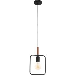 Candellux Frame lampă suspendată 1x60 W negru-lemn 31-73501