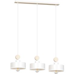 Emibig Tuniso lampă suspendată 3x15 W alb-lemn 583/3