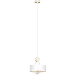 Emibig Tuniso lampă suspendată 1x15 W alb-lemn 583/1