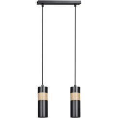 Emibig Akari lampă suspendată 2x8 W negru-lemn 732/2