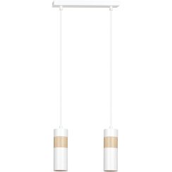 Emibig Akari lampă suspendată 2x8 W alb-lemn 733/2