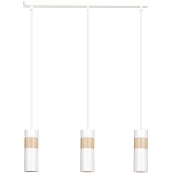 Emibig Akari lampă suspendată 3x8 W alb-lemn 733/3
