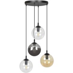 Emibig Cosmo lampă suspendată 4x40 W negru-transparent-chihlimbar-grafit 714/4PREM